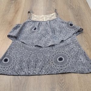 VINTAGE Y2K, Kirra, Small, Loose Flowy Navy and Cream Tank